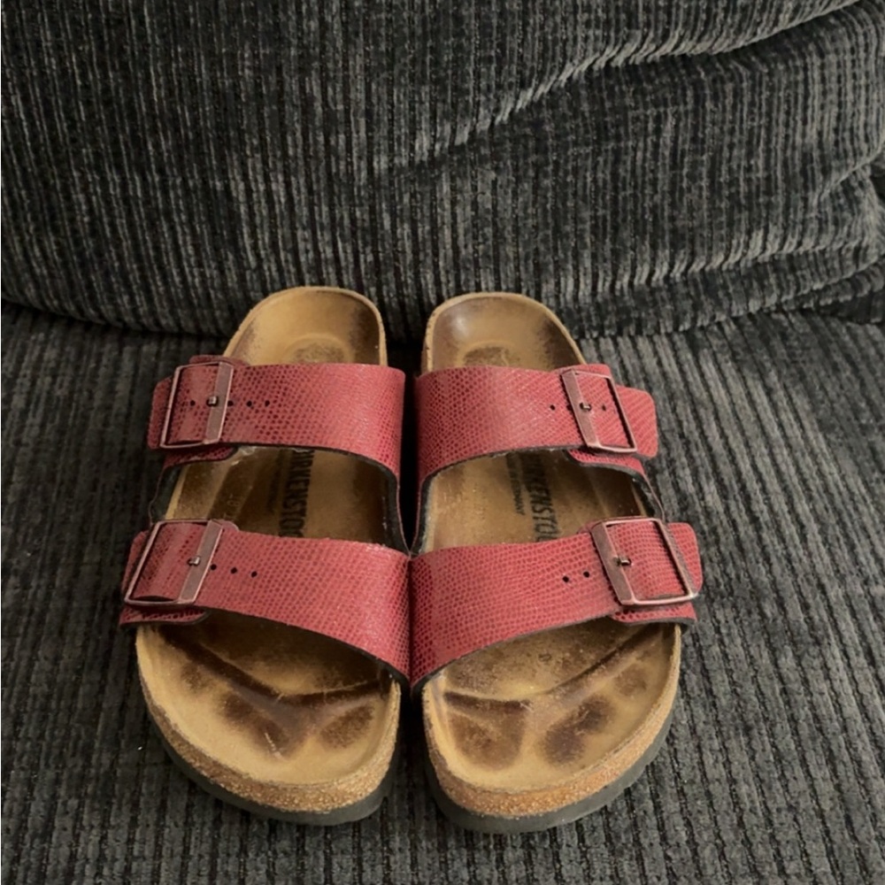 Birkenstock Red Double Strap Sandals